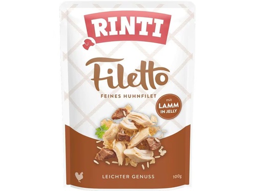 [90348503 1691055] Rinti Nassfutter Filetto Huhn + Lamm in Jelly, 100 g