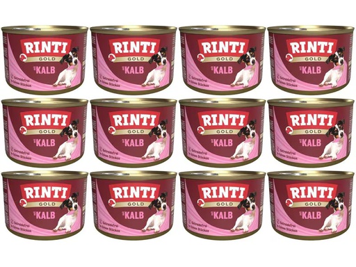 [90348534 1693569] Rinti Nassfutter Dose Gold mit Kalb, 12 x 185 g