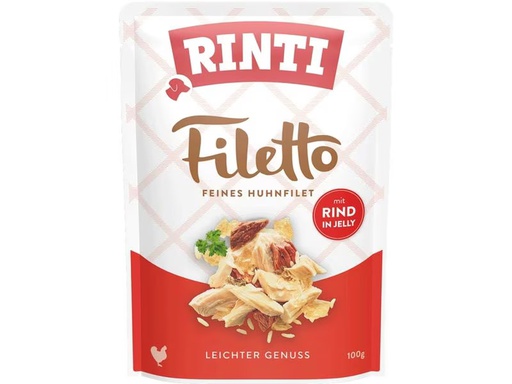 [90348560 1691052] Rinti Nassfutter Filetto Huhn + Rind in Jelly, 100 g