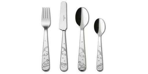 [90348592 1710660] Villeroy &amp; Boch Kinderbesteckset Walk Elephant 4-teilig, Silber