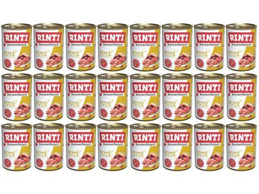 [90348618 1693565] Rinti Nassfutter Kennerfleisch pur Dose Pute, 24 x 400 g