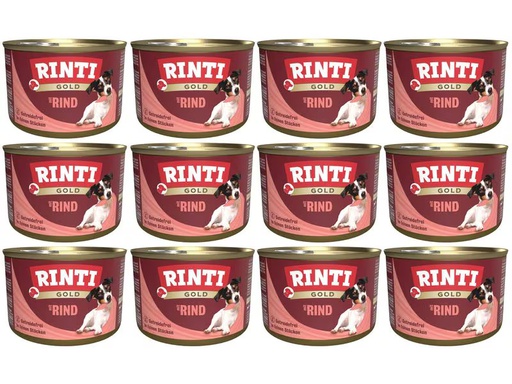[90348648 1693568] Rinti Nassfutter Dose Gold mit Rind, 12 x 185 g