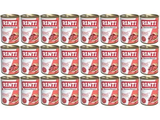 [90348700 1693567] Rinti Nassfutter Kennerfleisch pur Dose Rind, 24 x 400 g