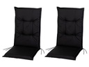 COCON Stuhlauflage Hochlehner Outdoor 118 x 50 cm Schwarz, 2er-Set