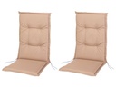 COCON Stuhlauflage Hochlehner Outdoor 118 x 50 cm, Beige, 2er-Set