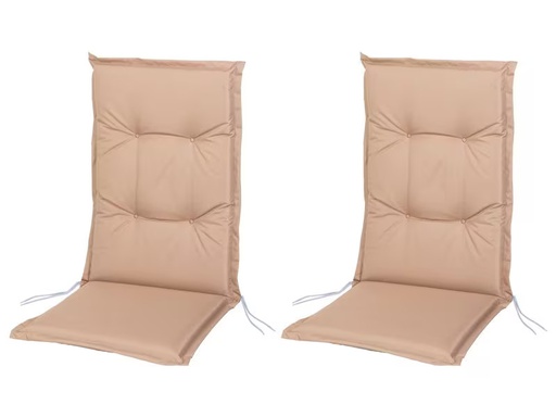 [90348770 1718388] COCON Stuhlauflage Hochlehner Outdoor 118 x 50 cm, Beige, 2er-Set