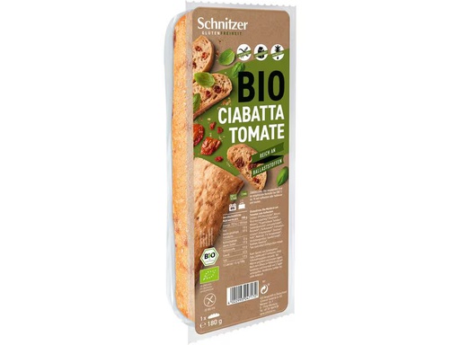 [90349106 1716539] Schnitzer Brot Bio Ciabatta Tomate 180 g