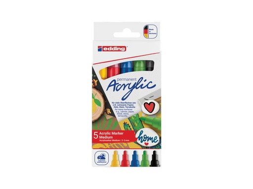 [90349215 1712952] edding Acrylstift Set mit 5 Teilen