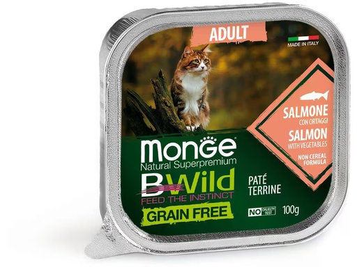 [90349361 1691156] Monge Nassfutter Katze Bwild GF Sterilisiert Lachs, Paté 100g
