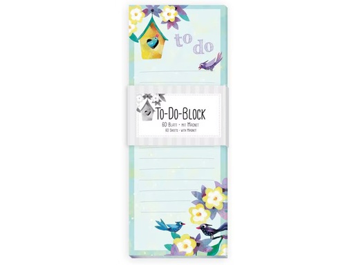 [90349366 1700529] Grätz Notizheft ToDo Vögel 8 x 21 cm