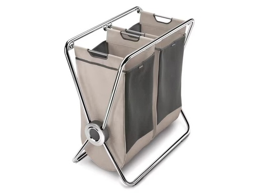[90349418 1712582] Simplehuman Wäschekorb  mit x-Rahmen 2 x 8 l, Beige