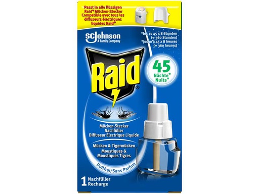 [90349637 1715938] Raid Mückenstecker 45 Nächte Nachfüller, 27 ml