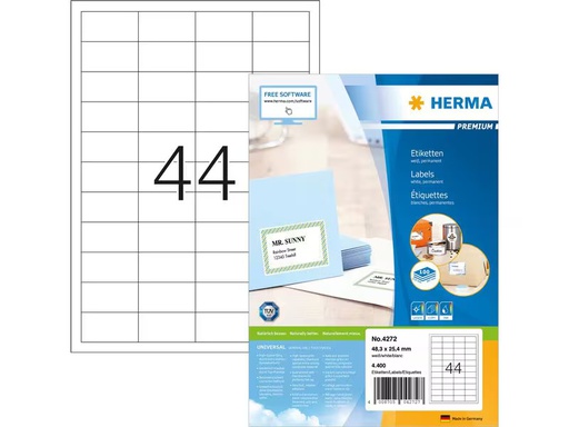 [90349697 1718603] HERMA Vielzweck-Etiketten Premium 48.3 x 25.4 mm, 100 Blatt