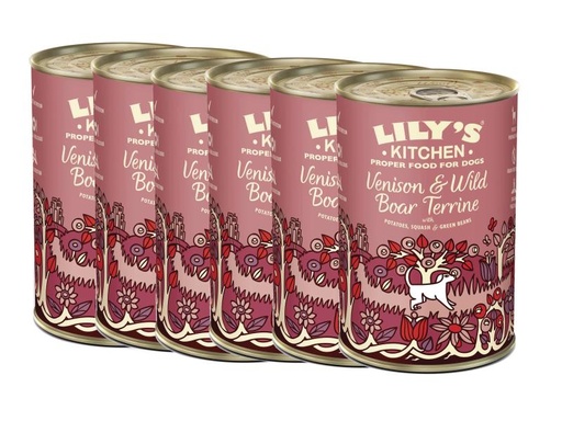[90055109 636961] Lily's Kitchen Nassfutter Terrine Hirsch &amp; Wildschwein, 6 x 400 g