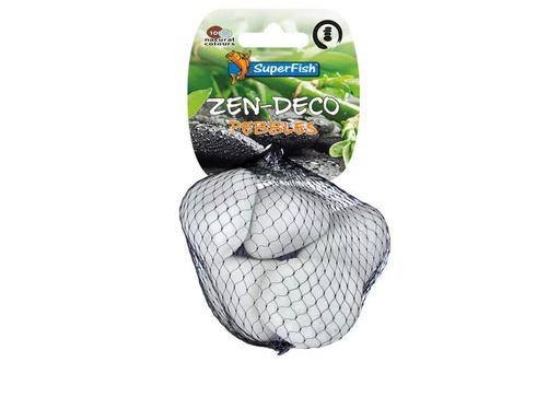[90349810 1707599] SuperFish Dekoration Zen Deko Pebble Medium Weiss 450 g