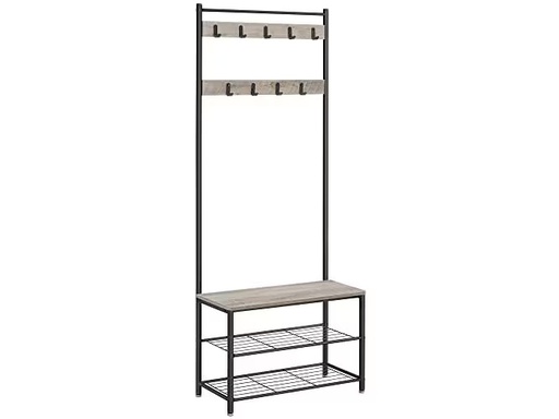 [90350006 1706231] VASAGLE Garderobenständer 70 x 175 x 32 cm, Braun/Schwarz