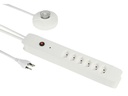 Schönenberger Steckdosenleiste 6 x T13 mit externem Taster, 3 m, Weiss