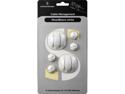 [90350270 1713058] Schönenberger Kabelhalterungen 2 x Ø 35 mm, 4 x Ø 15 mm, Weiss