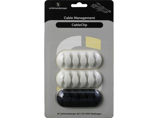 [90350283 1713061] Schönenberger CableClip Kabelhalterungen, 66 mm, Weiss / Schwarz