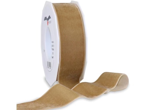 [90350422 1703383] Pattberg Geschenkband Samt 40 mm x 10 m, Ocker
