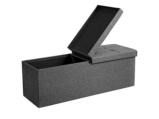 [90350502 1706247] Songmics Truhe mit Klappdeckel 110 x 38 x 38 cm, Dunkelgrau