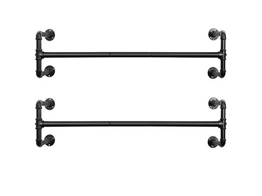 [90350519 1706272] Songmics Garderobenleiste 2 Stück, Schwarz
