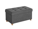 Songmics Truhe mit Deckel 76 x 38 x 40 cm, Dunkelgrau