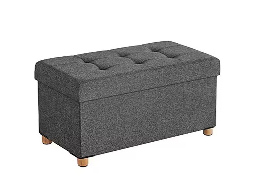 [90350558 1706246] Songmics Truhe mit Deckel 76 x 38 x 40 cm, Dunkelgrau
