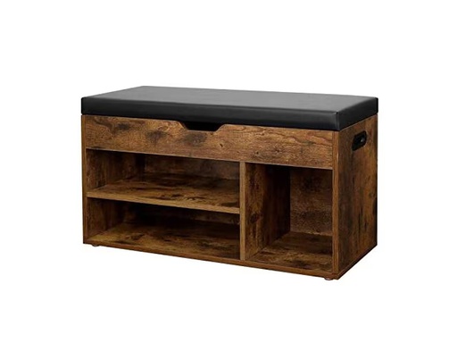 [90350673 1706233] VASAGLE Truhe mit 3 Fächer 80 x 30 x 44 cm, Braun