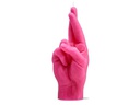 Mandatus Kerze Crossed Fingers Candle Hand, Pink