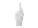 Mandatus Kerze Crossed Fingers Candle Hand, Weiss