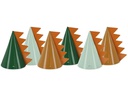 Partydeco Partyhüte Dinosaurier 14 cm, 6 Stück