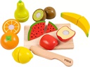 Viga Spiel-Lebensmittel Obstset zum Schneiden 17 Teile