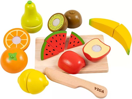[90350845 1711081] Viga Spiel-Lebensmittel Obstset zum Schneiden 17 Teile