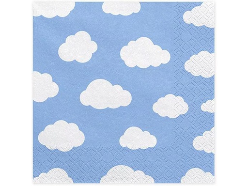 [90350860 1706073] Partydeco Papierservietten Wolken Blau, 33 x 33 cm, 20 Stück