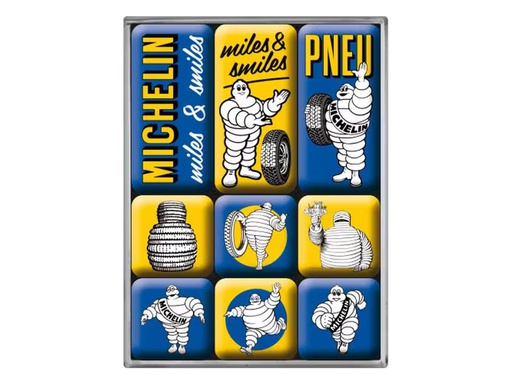 [90350861 1685896] Nostalgic Art Magnet-Set Michelin 1 Stück, Blau/Gelb