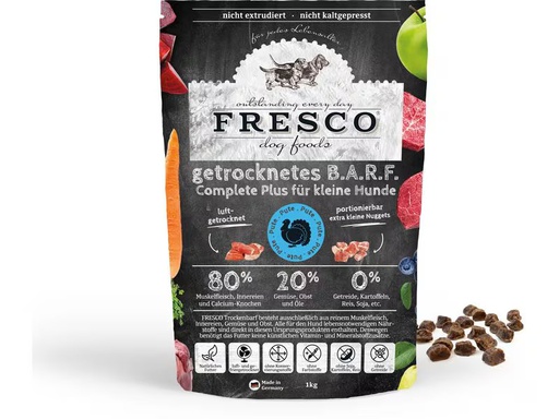 [90350863 1706028] FRESCO Trockenfutter Complete Plus Mini Pute, 1 kg