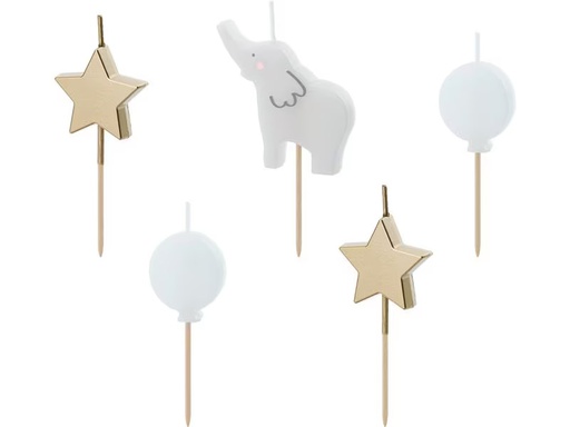 [90350914 1706067] Partydeco Kerze Elefant 3-5 cm, Mehrfarbig