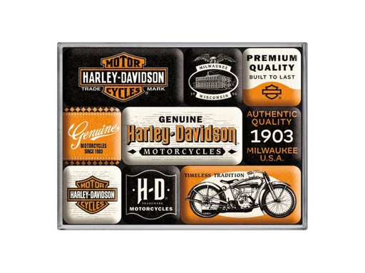 [90350949 1685898] Nostalgic Art Magnet-Set Harley Davidson 1 Stück, Mehrfarbig
