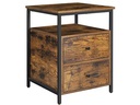 VASAGLE Nachttisch mit 2 Schubladen 45 x 45 x 60 cm, Braun/Schwarz