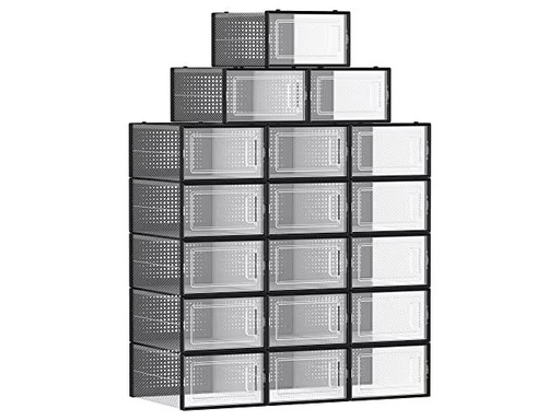 [90350961 1706237] Songmics Schuhorganizer stapelbar 18-er Set, Schwarz