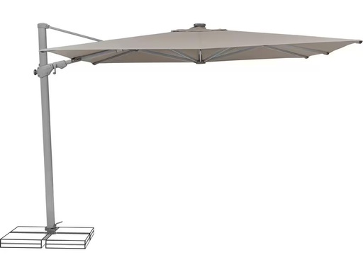 [90351153 1348993] Suncomfort by Glatz Sonnenschirm Varioflex Solar LED, 300 x 300 cm, Hellgrau