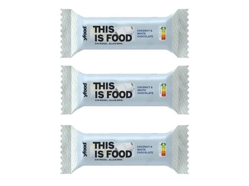 [90351166 1724489] YFOOD Riegel Coconut and White Chocolate 3 x 60 g
