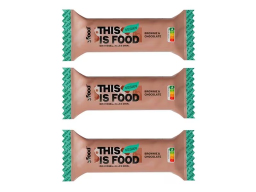 [90351176 1724507] YFOOD Protein Riegel vegan Brownie &amp; Chocolate 3 x 60 g
