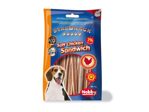[90351399 1702405] Nobby Leckerli StarSnack Soft Chicken Sandwich, 70 g