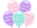 Partydeco Luftballon Happy Birthday Ø 26 cm, 5 Stück, Rosa