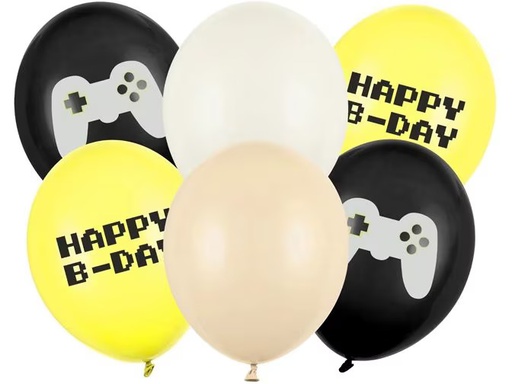 [90351498 1706071] Partydeco Luftballon Ballon Game Ø 30 cm, 6 Stück, Mehrfarbig