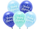 Partydeco Luftballon Happy Birthday Ø 26 cm, 5 Stück, Blau