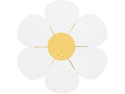 [90351535 1706048] Partydeco Papierservietten Gänseblümchen 16 x 13.5 cm, 12 Stück