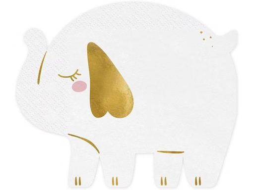 [90351609 1706049] Partydeco Papierservietten Elefant 16 x 13.5 cm, 12 Stück